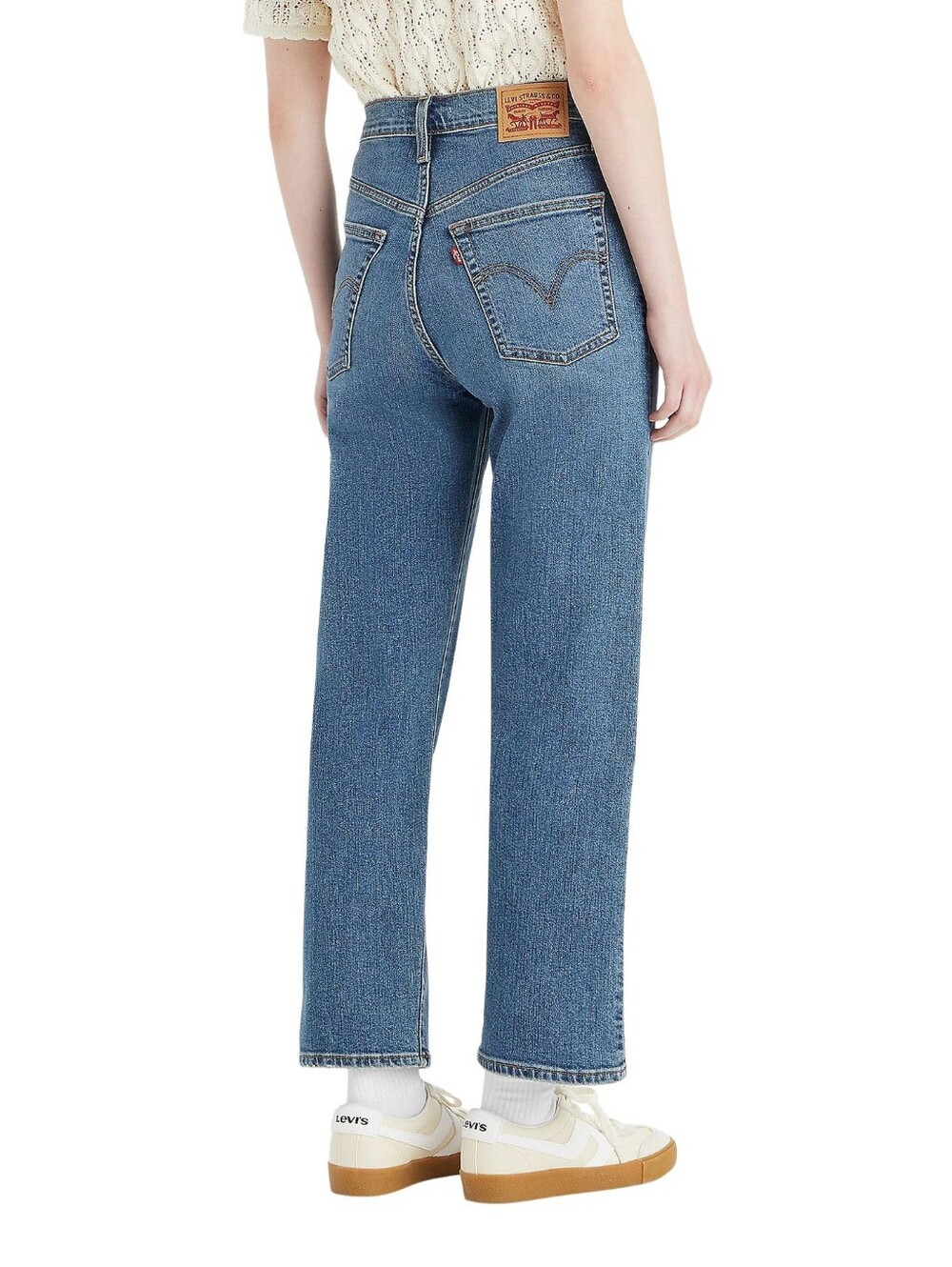 LEVI'S Ribcage Straight Ankle Jeans Size 26x27 Straight Leg 99% Cotton Classic - Picture 2 of 14